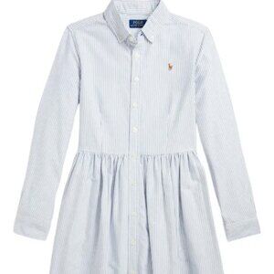 Polo Ralph Lauren Girl's Classic Oxford Shirtdress Striped Size 7 (Small)